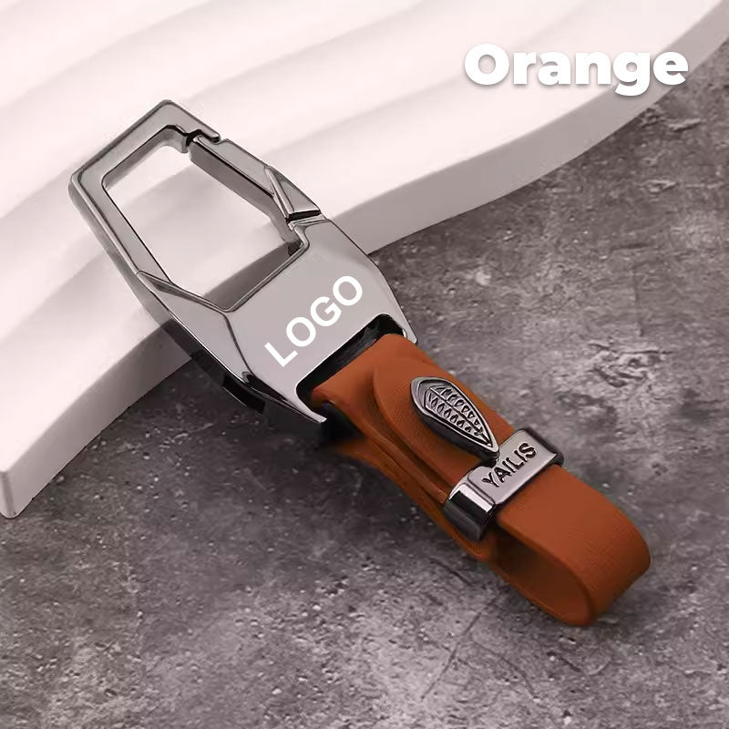 Bilnyckelring i legerat läder