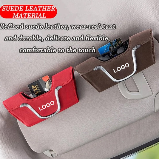 Bilglasögonhållare för multifunktionell högkvalitativt läder