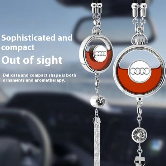 Elegant luftrenare med hängen med billogotyp - aromaterapi möter bilstil