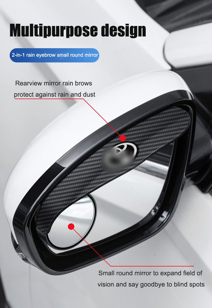 🔥Hett säljande🔥 Bilbackspegel Liten rund spegel Regnögonbryn (2 ST)