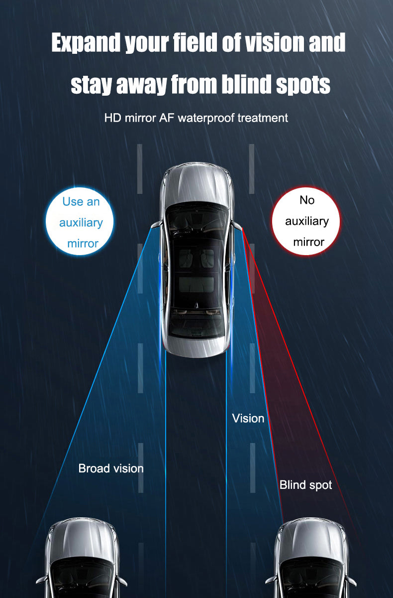 🔥Hett säljande🔥 Bilbackspegel Liten rund spegel Regnögonbryn (2 ST)
